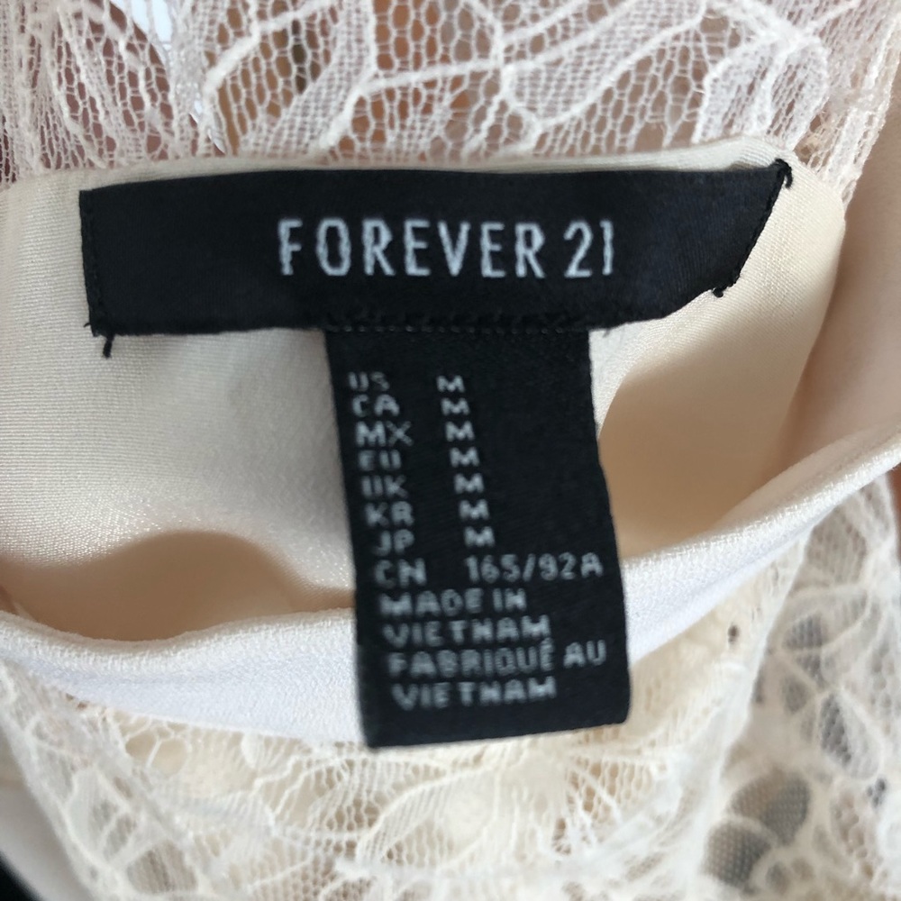 • 2/$10 • Forever 21 Cream and Lace Dress - Picture 8 of 8